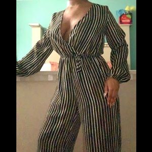 Akira Chicago Stripes Jumpsuit
